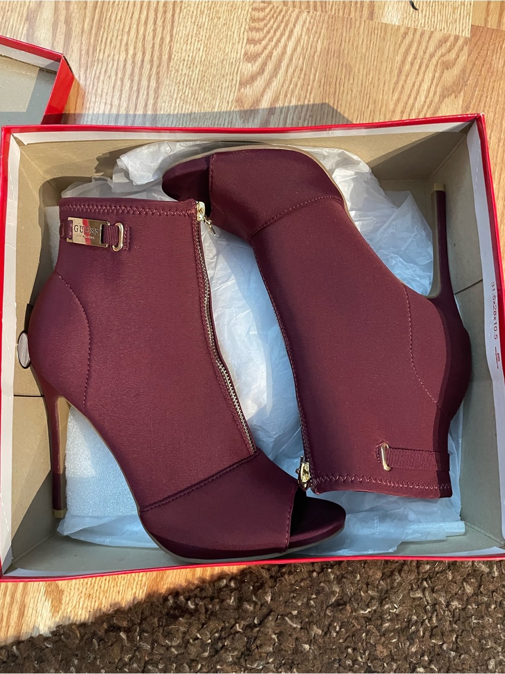 Guess Peep-Toe Stiletto Ankle Booties